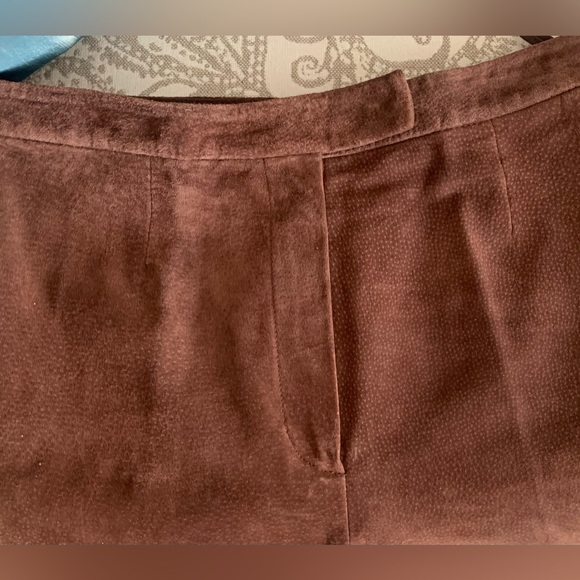 Brown Real Suede Leather Pants Lined & Washable! Size 10 (A R Bernardo Co) - Picture 5 of 6